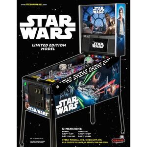 Star Wars Limited Edition Pinball FLYER Original NOS Space Age Sci Fi Art